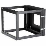 StarTech.com 4-Post 8U Hinged Wall-Mount Network Rack, 19" Open Frame Server Rack, Wall Mount Data Rack for IT Computer Equipment, TAA~ — RK819WALLOH