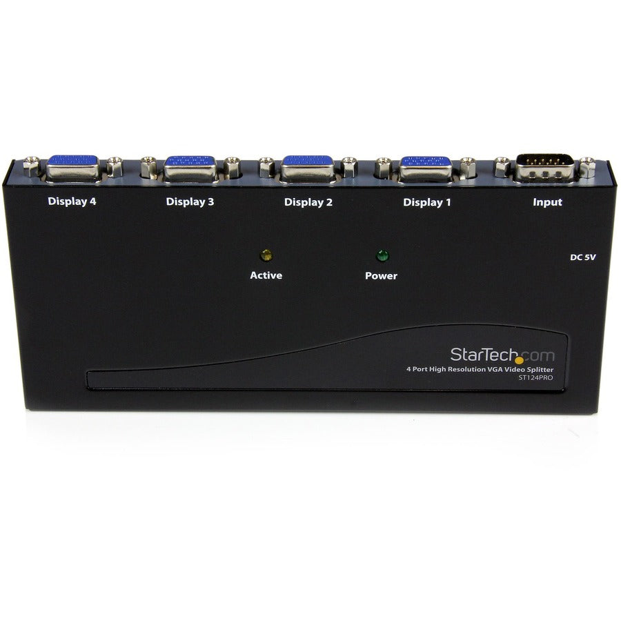 StarTech.com 4 Port High Resolution VGA Video Splitter - 300 MHz - VideoView Pro 47 Port High Resolution 300 MHz Video Splitter - Video splitter - 4 ports — ST124PRO