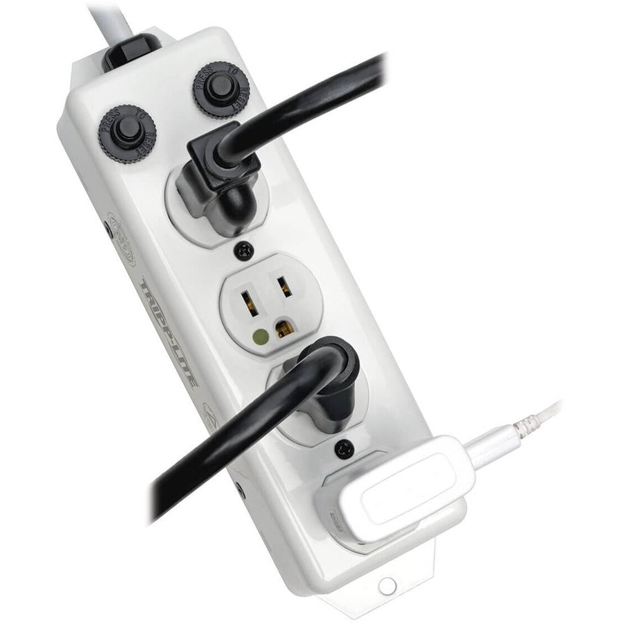 Eaton Tripp Lite Series Safe-IT UL 1363A Medical-Grade Power Strip for Patient-Care Vicinity, 4x 15A Hospital-Grade Outlets, 15 ft. Cord — PS-415-HG-OEM