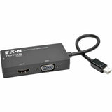 Eaton Tripp Lite Series Keyspan Mini DisplayPort to VGA/DVI/HDMI All-in-One Video Converter Adapter, 4K 30Hz HDMI, DP1.2, Black, 6-in. (15.24 cm) — P137-06N-HDV-4K