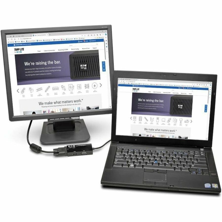 Eaton Tripp Lite Series Keyspan Mini DisplayPort to VGA/DVI/HDMI All-in-One Video Converter Adapter, 4K 30Hz HDMI, DP1.2, Black, 6-in. (15.24 cm) — P137-06N-HDV-4K
