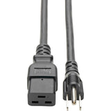 Eaton Tripp Lite Series Computer Power Cord, C19 to NEMA 5-15P - Heavy-Duty, 15A, 125V, 14 AWG, 8 ft. (2.43 m), Black — P034-008