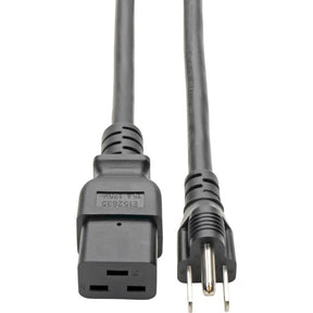 Eaton Tripp Lite Series Computer Power Cord, C19 to NEMA 5-15P - Heavy-Duty, 15A, 125V, 14 AWG, 8 ft. (2.43 m), Black — P034-008