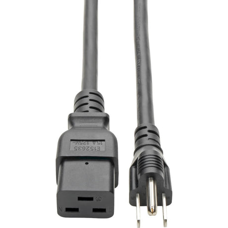 Eaton Tripp Lite Series Computer Power Cord, C19 to NEMA 5-15P - Heavy-Duty, 15A, 125V, 14 AWG, 8 ft. (2.43 m), Black — P034-008