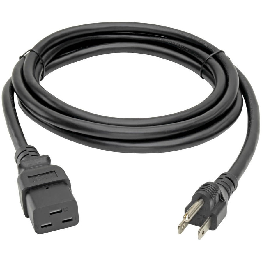 Eaton Tripp Lite Series Computer Power Cord, C19 to NEMA 5-15P - Heavy-Duty, 15A, 125V, 14 AWG, 8 ft. (2.43 m), Black — P034-008