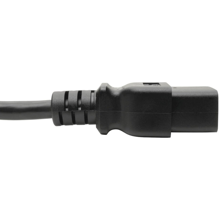 Eaton Tripp Lite Series Computer Power Cord, C19 to NEMA 5-15P - Heavy-Duty, 15A, 125V, 14 AWG, 8 ft. (2.43 m), Black — P034-008