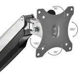 SIIG High Premium Aluminum Gas Spring Desk Mount - Dual Monitor - Fits 13" to 32" monitors - Max load 19.8Ibs(each) — CE-MT2E12-S1