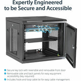 StarTech.com 4-Post 9U Wall Mount Network Cabinet, 19" Wall-Mounted Server Rack for Data / Computer Equipment, Small IT Rack Enclosure — RK920WALM