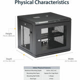 StarTech.com 4-Post 9U Wall Mount Network Cabinet, 19" Wall-Mounted Server Rack for Data / Computer Equipment, Small IT Rack Enclosure — RK920WALM