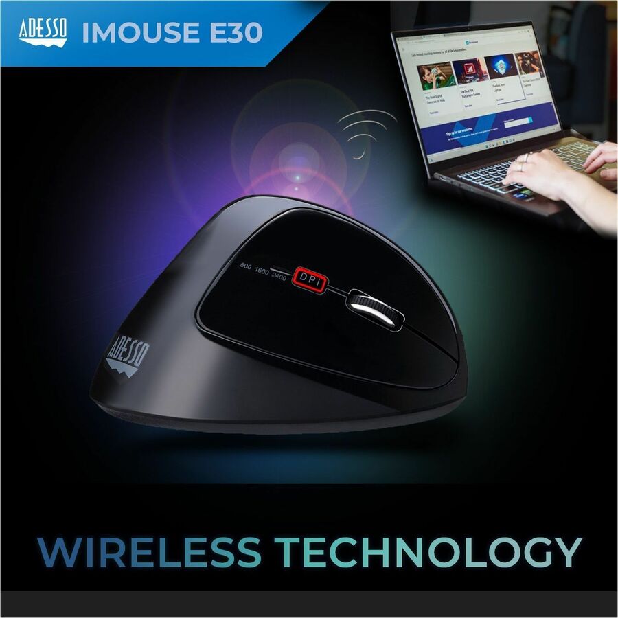 Adesso 2.4 GHz Wireless Vertical Programmable Mouse — iMouse  E30