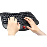 Adesso Tru-Form Media 3150 - 2.4 GHz Wireless Ergo Trackball Keyboard — WKB-3150UB