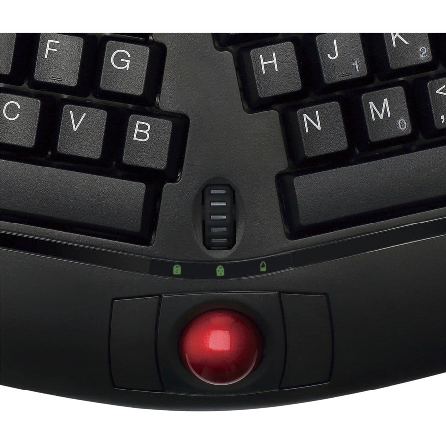 Adesso Tru-Form Media 3150 - 2.4 GHz Wireless Ergo Trackball Keyboard — WKB-3150UB