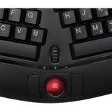 Adesso Tru-Form Media 3150 - 2.4 GHz Wireless Ergo Trackball Keyboard — WKB-3150UB