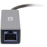 C2G USB-C to Enternet Network Adapter Converter - Type C Male/USB 3.0 to RJ45 - Black — 29826