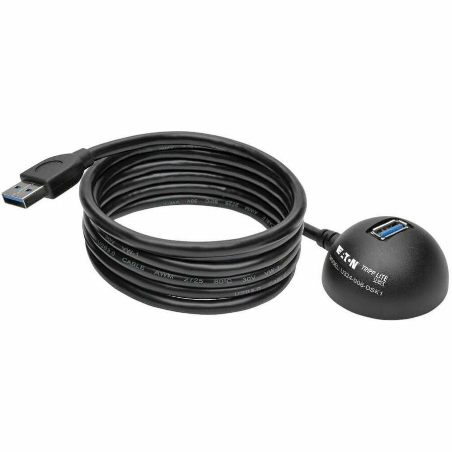 Eaton Tripp Lite Series 1-Port USB 3.0 SuperSpeed Desktop Extension Cable (A M/F), 6 ft. (1.83 m) — U324-006-DSK1