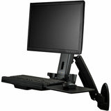 StarTech.com Wall Mount Workstation, Full Motion Standing Desk, Ergonomic Height Adjustable Monitor & Keyboard Tray Arm, For VESA Display — WALLSTS1