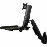 StarTech.com Wall Mount Workstation, Full Motion Standing Desk, Ergonomic Height Adjustable Monitor & Keyboard Tray Arm, For VESA Display — WALLSTS1