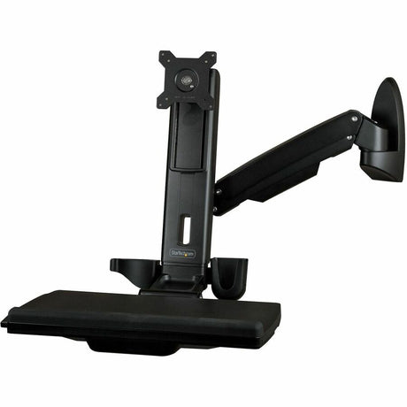 StarTech.com Wall Mount Workstation, Full Motion Standing Desk, Ergonomic Height Adjustable Monitor & Keyboard Tray Arm, For VESA Display — WALLSTS1