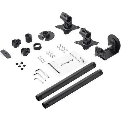 StarTech.com Desk Mount Dual Monitor Mount, Vertical, Steel Dual Monitor Arm, For VESA Mount Monitors up to 27" (22lb/10kg), Adjustable — ARMDUALV