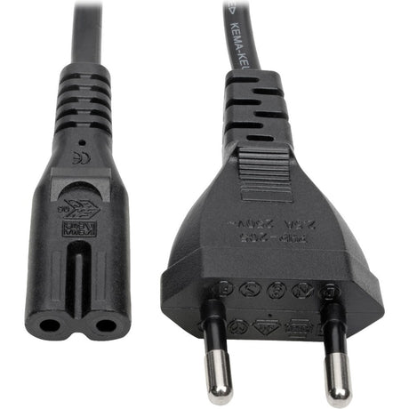 Eaton Tripp Lite Series European Computer Power Cord, C7 to Schuko, 2.5A, 250V, 18 AWG, 6 ft. (1.83 m), Black — P059-006