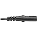Eaton Tripp Lite Series European Computer Power Cord, C7 to Schuko, 2.5A, 250V, 18 AWG, 6 ft. (1.83 m), Black — P059-006