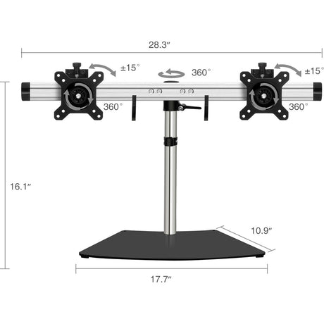 SIIG Easy-Adjust Dual Monitor Desk Stand - 13" to 27" — CE-MT2011-S1