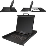 StarTech.com 16 Port Rackmount KVM Console w/ Cables - Integrated KVM Switch w/ 19" LCD - 1U LCD KVM Drawer 50000 MTBF - USB + VGA Support — RKCONS1916K