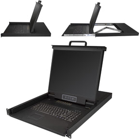 StarTech.com 16 Port Rackmount KVM Console w/ Cables - Integrated KVM Switch w/ 19" LCD - 1U LCD KVM Drawer 50000 MTBF - USB + VGA Support — RKCONS1916K