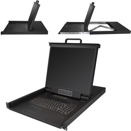 StarTech.com 16 Port Rackmount KVM Console w/ Cables - Integrated KVM Switch w/ 19" LCD - 1U LCD KVM Drawer 50000 MTBF - USB + VGA Support — RKCONS1916K