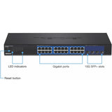 TRENDnet 28-Port Web Smart Switch, 24 x Gigabit Ports, 4 x 10G SFP+ Slots, High Speed Network Uplinks, 128 Gbps Switching Capacity, Network Ethernet Switch, 1U Rack Mountable, Black, TEG-30284