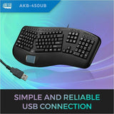 Adesso Tru-Form Ergonomic Touchpad Keyboard — AKB-450UB