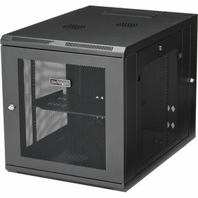 StarTech.com 4-Post 12U Wall Mount Network Cabinet, 19" Hinged Wall-Mounted Server Rack for IT Equipment, Flexible Lockable Rack Enclosure — RK1232WALHM