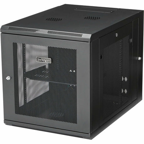 StarTech.com 4-Post 12U Wall Mount Network Cabinet, 19" Hinged Wall-Mounted Server Rack for IT Equipment, Flexible Lockable Rack Enclosure — RK1232WALHM