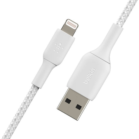 Belkin Braided Lightning to USB-A Cable (1m / 3.3ft, White) — CAA002bt1MWH