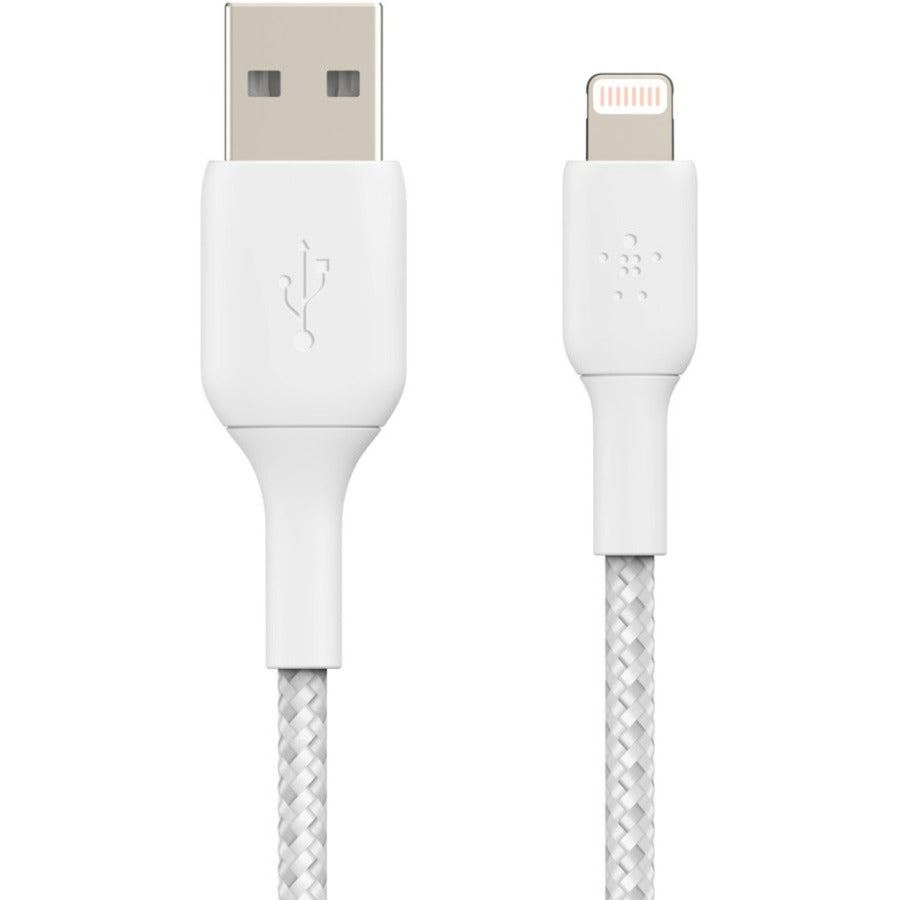Belkin Braided Lightning to USB-A Cable (1m / 3.3ft, White) — CAA002bt1MWH