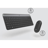 Logitech MK470 Slim Wireless Keyboard and Mouse Combo - Modern Compact Layout, Ultra Quiet - Graphite — 920-009437