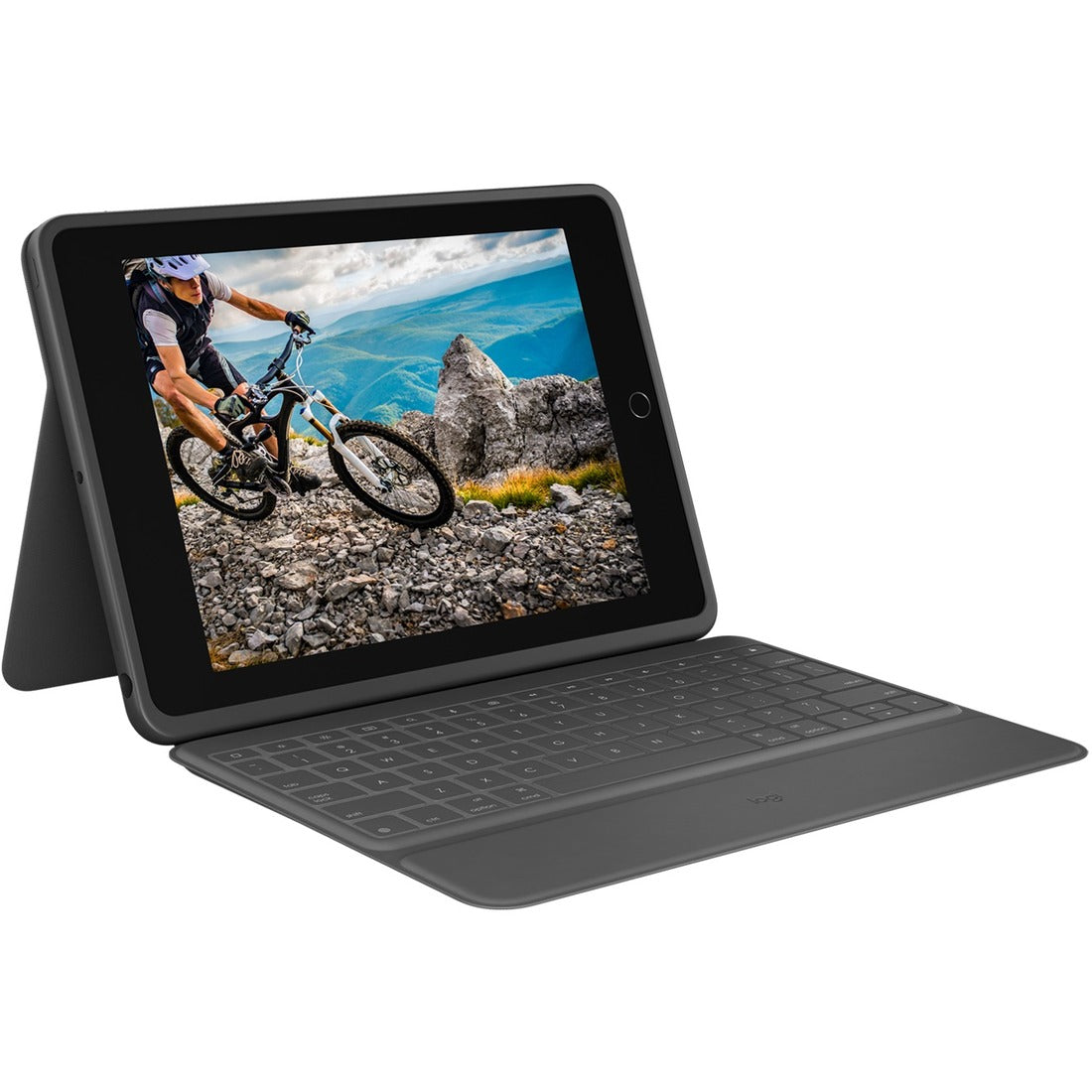 Logitech Rugged Folio Rugged Keyboard/Cover Case (Folio) Apple, Logitech iPad (7th Generation), iPad (8th Generation), iPad (9th Generation) Tablet - Graphite — 920-009312