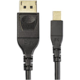 StarTech.com 6ft 2m VESA Certified Mini DisplayPort to DisplayPort 1.4 Cable, 8K 60Hz HBR3 HDR, Super UHD 4K 120Hz, mDP to DP Slim Cord — DP14MDPMM2MB