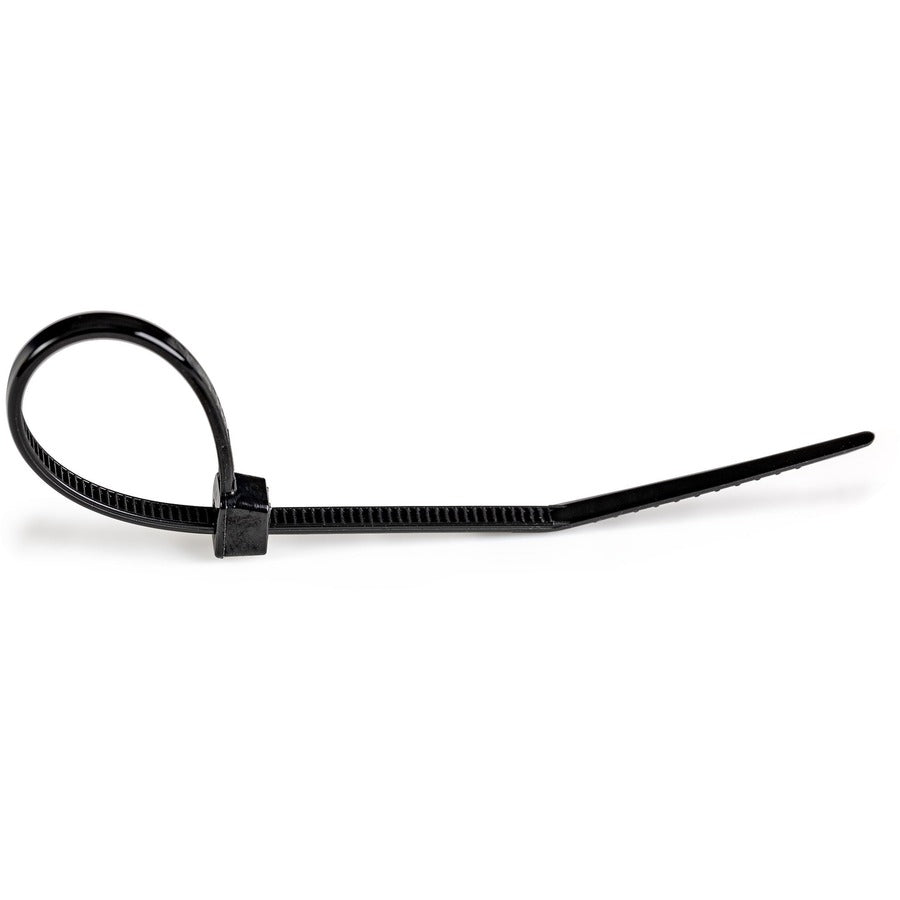 StarTech.com 4"(10cm) Cable Ties, 7/8"(22mm) Dia, 18lb(8kg) Tensile Strength, Nylon Self Locking Zip Ties, UL Listed, 100 Pack, Black — CBMZT4B