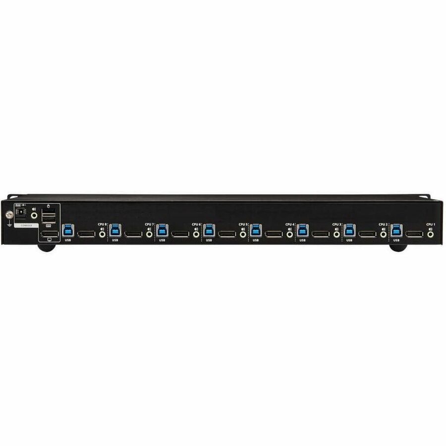 Eaton Tripp Lite Series 8-Port DisplayPort/USB KVM Switch with Audio/Video and USB Peripheral Sharing, 4K 60 Hz, 1U Rack-Mount, TAA — B024-DPU08