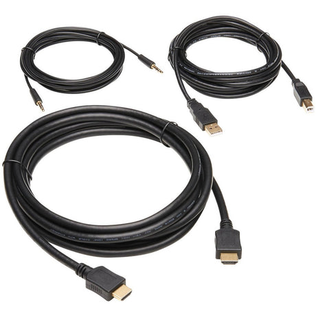 Eaton Tripp Lite Series HDMI KVM Cable Kit - 4K HDMI, USB 2.0, 3.5 mm Audio (M/M), Black, 10 ft. (3.05 m) — P782-010-HA