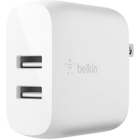 Belkin BoostCharge Dual USB-A Wall Charger 24W (Lightning to USB-A Cable included) - Power Adapter — WCD001dq1MWH