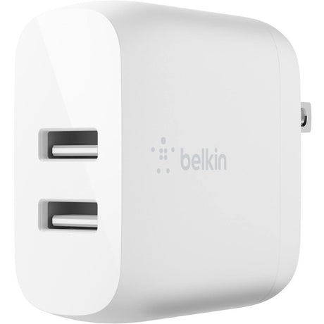 Belkin BoostCharge Dual USB-A Wall Charger 24W (Lightning to USB-A Cable included) - Power Adapter — WCD001dq1MWH