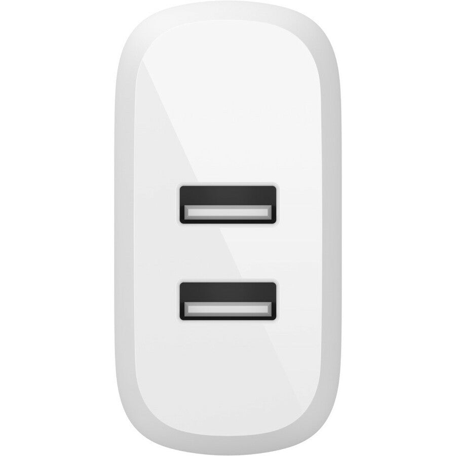 Belkin BoostCharge Dual USB-A Wall Charger 24W (Lightning to USB-A Cable included) - Power Adapter — WCD001dq1MWH