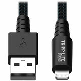 Eaton Tripp Lite Series Heavy-Duty USB-A to Lightning Sync/Charge Cable, UHMWPE and Aramid Fibers, MFi Certified - 1 ft. (0.31 m) — M100-001-GY-MAX