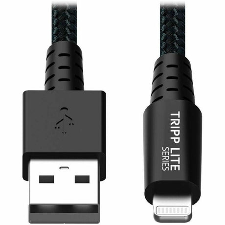 Eaton Tripp Lite Series Heavy-Duty USB-A to Lightning Sync/Charge Cable, UHMWPE and Aramid Fibers, MFi Certified - 1 ft. (0.31 m) — M100-001-GY-MAX