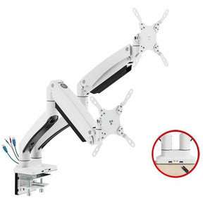 SIIG Dual Monitor Aluminum Heavy Duty Desk Mount with USB and Audio Ports — CE-MT3211-S1