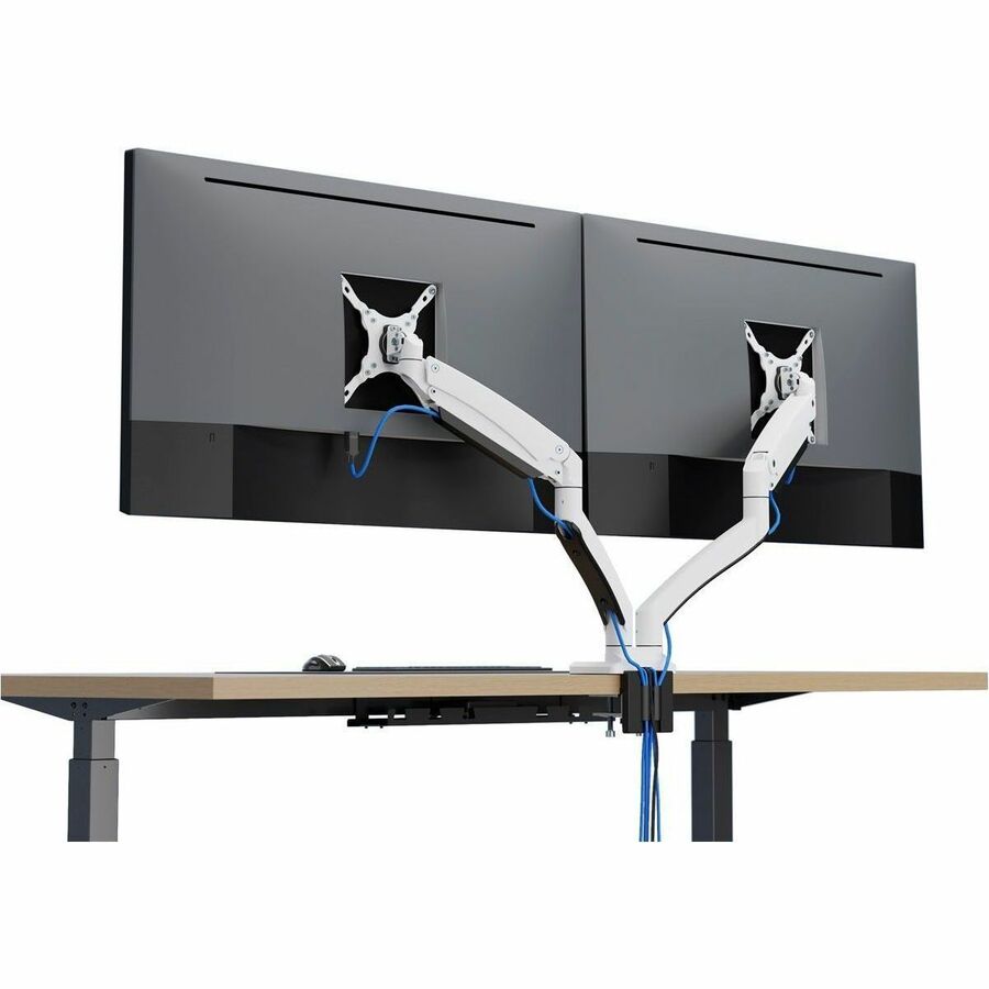SIIG Dual Monitor Aluminum Heavy Duty Desk Mount with USB and Audio Ports — CE-MT3211-S1