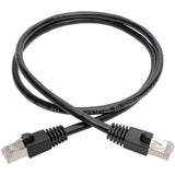 Eaton Tripp Lite Series Cat6a 10G Snagless Shielded STP Ethernet Cable (RJ45 M/M), PoE, Black, 2 ft. (0.61 m) — N262-002-BK