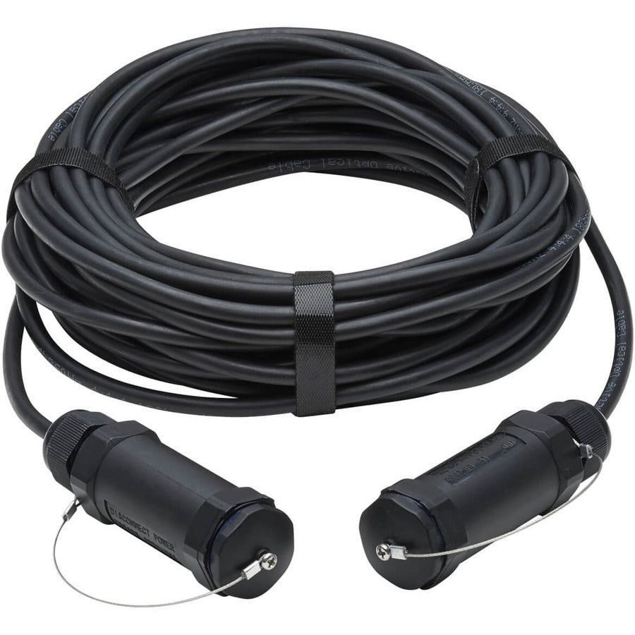 Eaton Tripp Lite Series High-Speed Armored HDMI Fiber Active Optical Cable (AOC) with Hooded Connectors - 4K @ 60 Hz, HDR, IP68, M/M, Black, 50 m (164 ft.) — P568FA-50M-W
